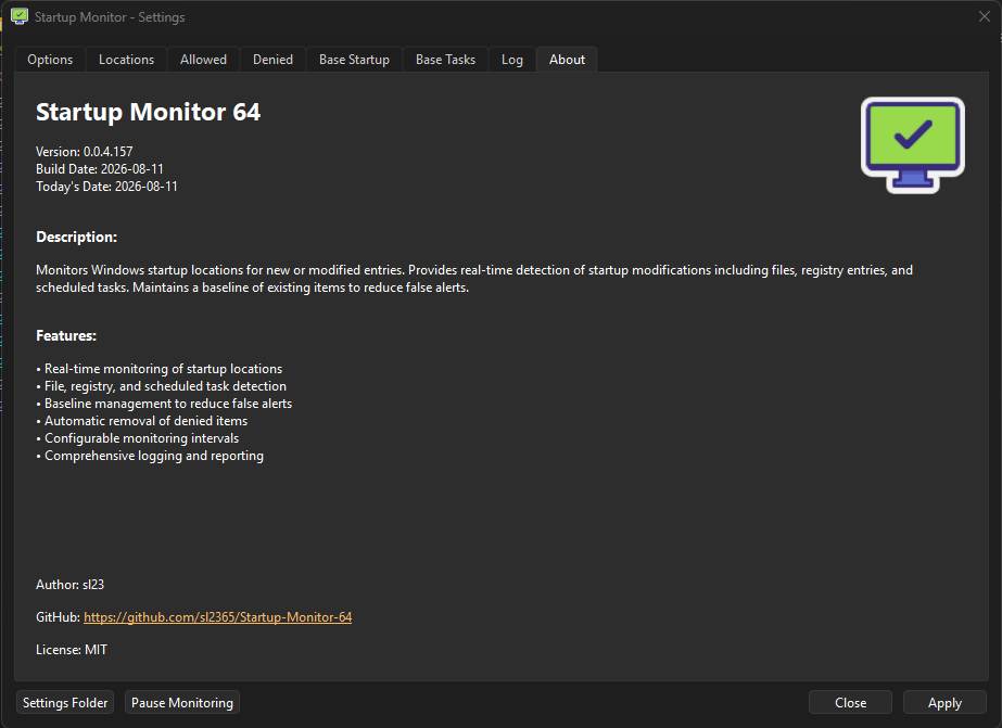 Startup Monitor 64 Portable